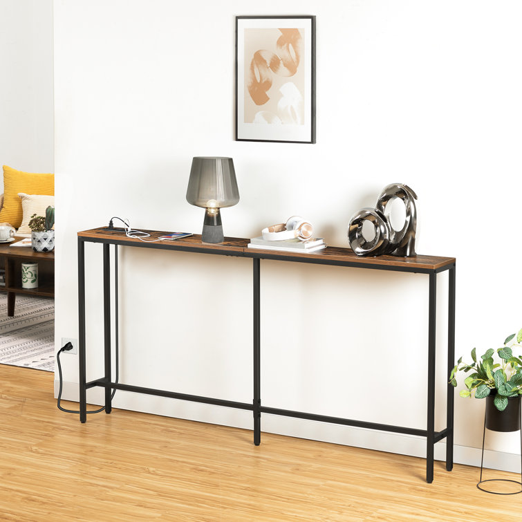 Console table with store power outlet